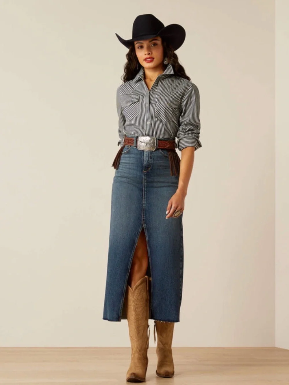 Ariat Jazmine Delia Denim Long Skirt Size 26 Western